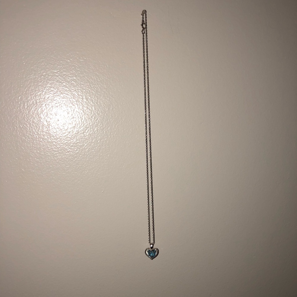 blue gem heart necklace